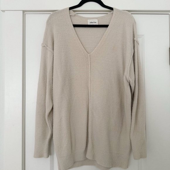 Aritzia Wilfred women’s beige v-neck winter sweater tunic size small 6 8 - Picture 1 of 2
